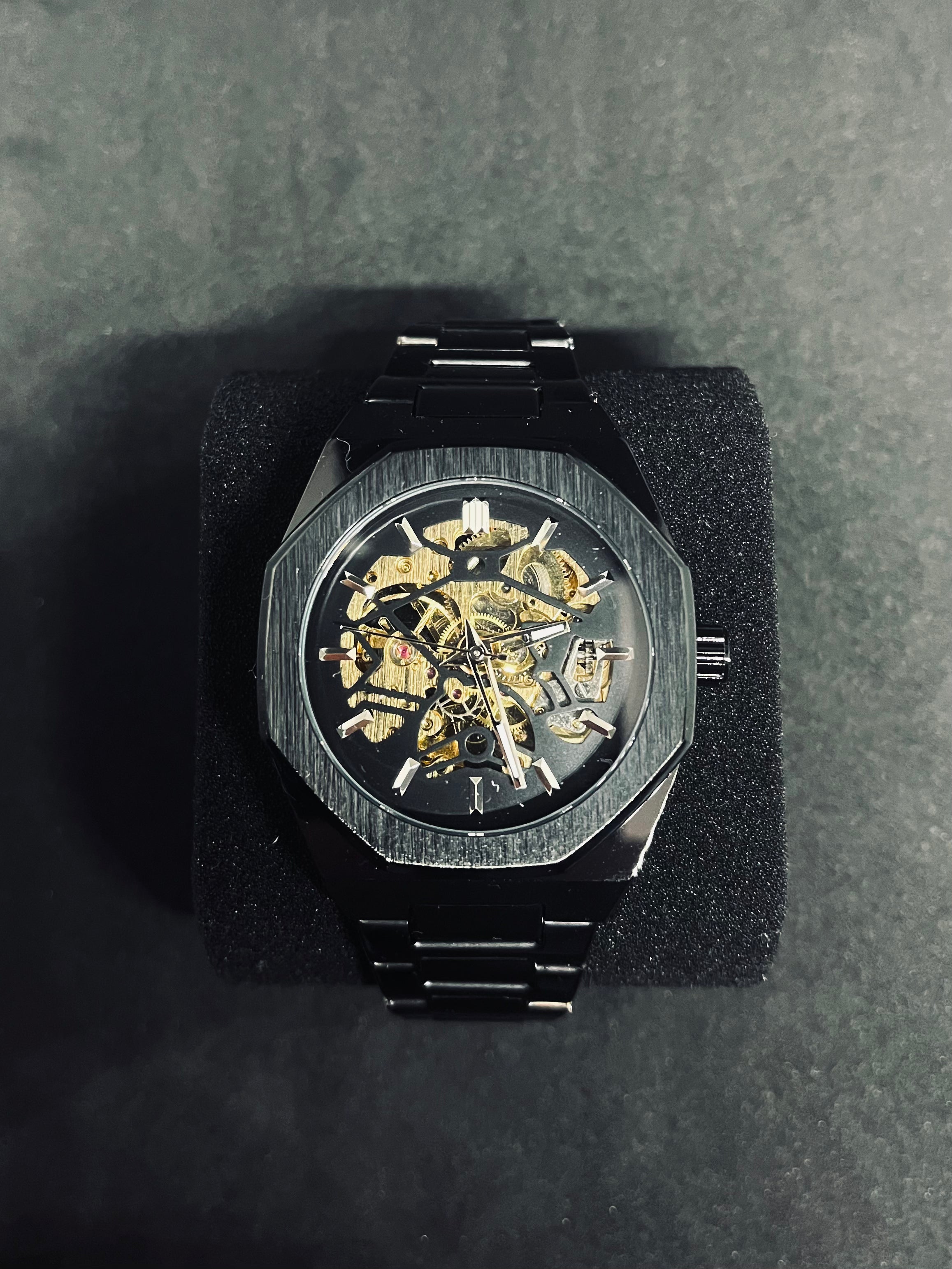 RoyalPulse Obsidian Skeleton – Automatic Black Stainless Steel