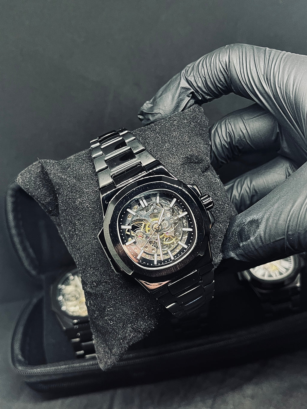 RoyalPulse Apex Skeleton – Automatyczny Zegarek Męski Full Black