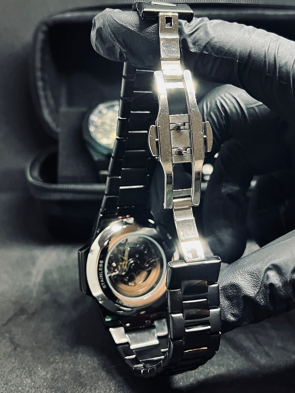 RoyalPulse Apex Skeleton – Automatyczny Zegarek Męski Full Black