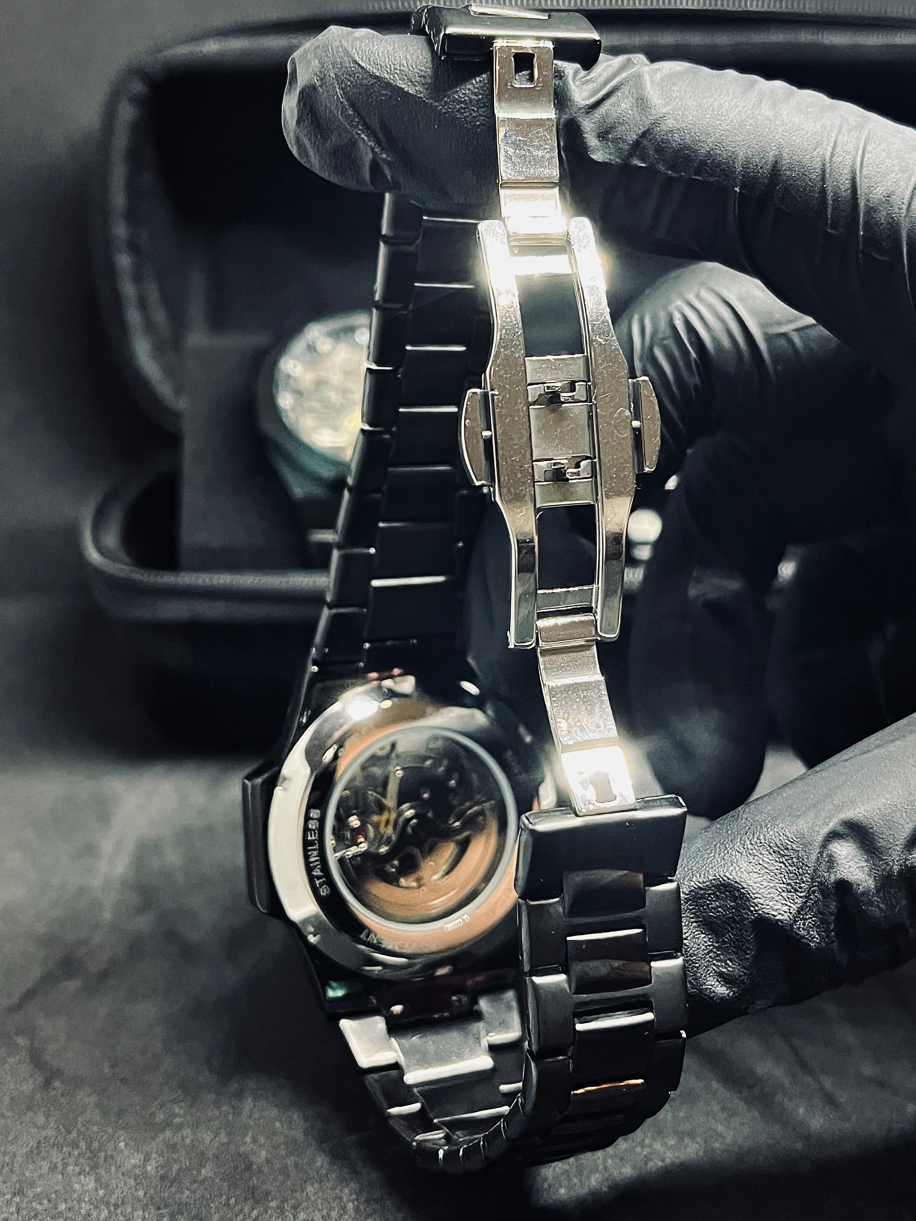 RoyalPulse Apex Skeleton – Automatyczny Zegarek Męski Full Black