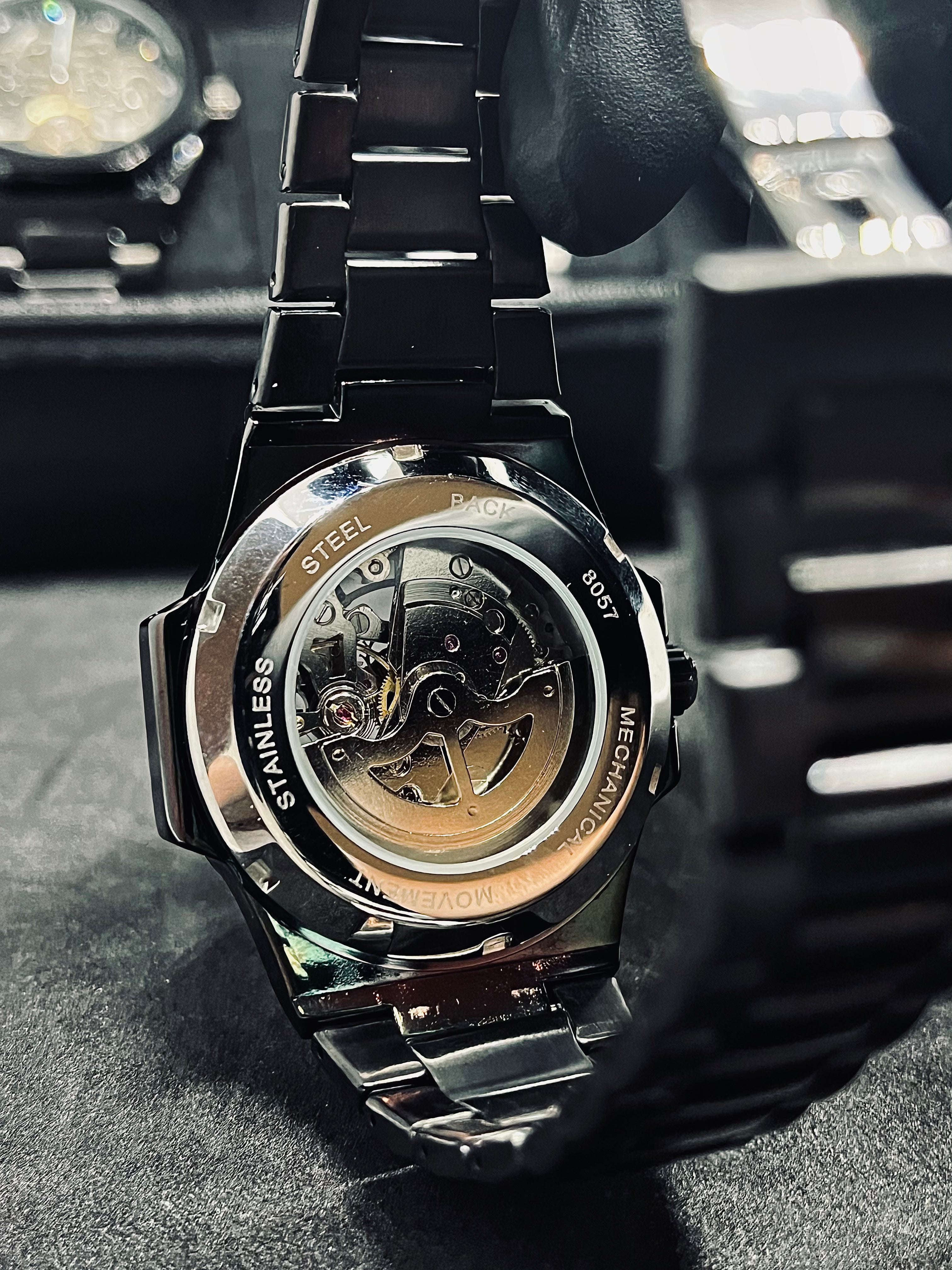 RoyalPulse Apex Skeleton – Automatyczny Zegarek Męski Full Black
