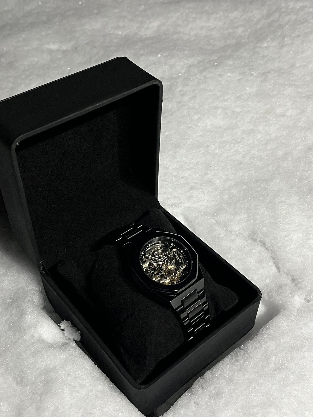 RoyalPulse Phantom Automatic Skeleton Watch Black – luksusowy męski zegarek automatyczny z odsłoniętym mechanizmem